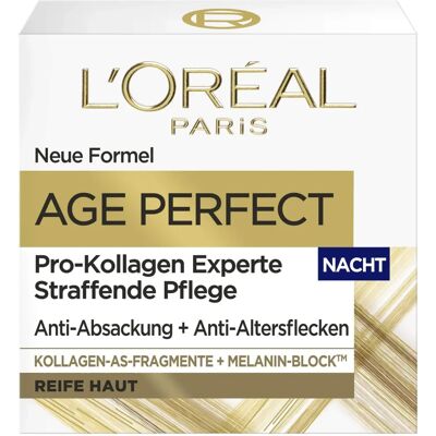 L’Oréal Paris Age Perfect Pro-Kollagen Nachtcreme mit Kollagen-AS-Fragmenten L’Oréal Paris Age Perfect Pro-Kollagen Nachtcreme mit Kollagen-AS-Fragmenten
