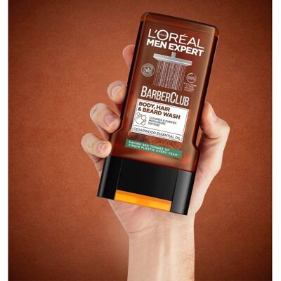 L’Oréal Paris Men Expert Barber Club Gel douche pour hommes - Corps, cheveux et barbe 300 ml - Publicité L’Oréal Paris Men Expert Barber Club Gel douche pour hommes - Corps, cheveux et barbe 300 ml - Publicité