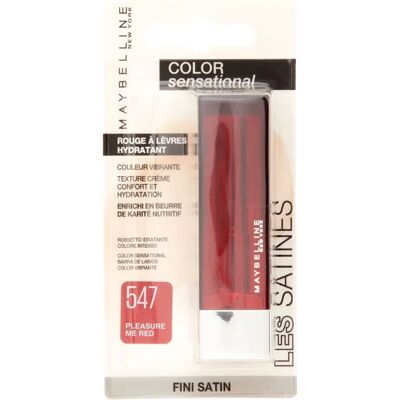 Maybelline - Lipstick 547 Pleasure Me Red - Vibrant Red, Creamy, Hydrating Maybelline - Lipstick 547 Pleasure Me Red - Vibrant Red, Creamy, Hydrating