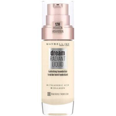 Fond de teint liquide au collagène et à l'acide hyaluronique de Maybelline New York - Ivoire Vrai - Publicité Fond de teint liquide au collagène et à l'acide hyaluronique de Maybelline New York - Ivoire Vrai - Publicité