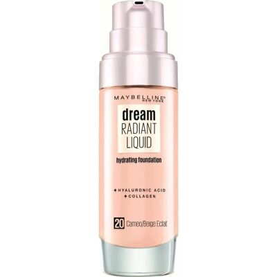 Maybelline New York Dream Radiant Liquid Fondotinta - Luminoso, Idratante, Copertura Media Maybelline New York Dream Radiant Liquid Fondotinta - Luminoso, Idratante, Copertura Media