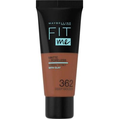 Fond de Teint Liquide Mat et Poreless de Maybelline Doré Profond - Unisexe - Publicité Fond de Teint Liquide Mat et Poreless de Maybelline Doré Profond - Unisexe - Publicité