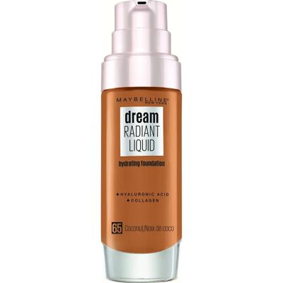Maybelline Dream Radiant Liquid Foundation - Noix de coco - Hyaluronic & Collagen - 12H Hydratation - Fond de teint - Publicité Maybelline Dream Radiant Liquid Foundation - Noix de coco - Hyaluronic & Collagen - 12H Hydratation - Fond de teint - Publicité