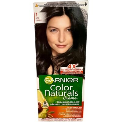 Coloration Garnier Color Naturals Noir - Longue tenue et couverture 100% de cheveux blancs - Publicité Coloration Garnier Color Naturals Noir - Longue tenue et couverture 100% de cheveux blancs - Publicité