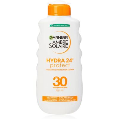 Garnier - Ambre Solaire Hydra 24H - SPF30 - Crème solaire - Publicité Garnier - Ambre Solaire Hydra 24H - SPF30 - Crème solaire - Publicité