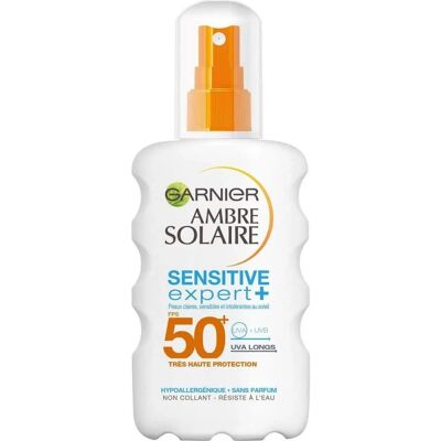 Crème solaire Garnier Ambre Solaire SPF50+ - Peaux sensibles - Publicité Crème solaire Garnier Ambre Solaire SPF50+ - Peaux sensibles - Publicité