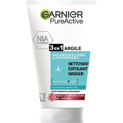 Garnier SkinActive Pure Active 3 en 1 Nettoyant à l’argile - Publicité Garnier SkinActive Pure Active 3 en 1 Nettoyant à l’argile - Publicité