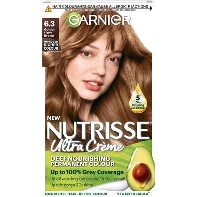 Garnier Nutrisse 6.3 Golden Light Brown Permanent Hair Colour Garnier Nutrisse 6.3 Golden Light Brown Permanent Hair Colour