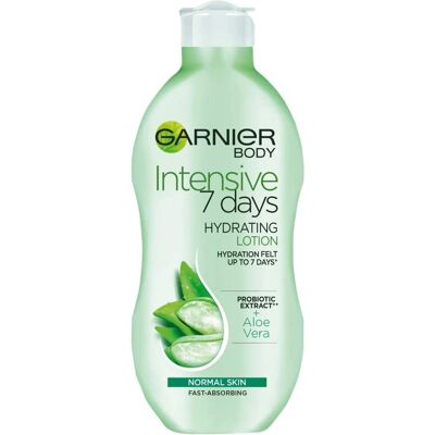 Garnier Body Intensive 7 Jours Lait Aloe Vera (250ml) - Publicité Garnier Body Intensive 7 Jours Lait Aloe Vera (250ml) - Publicité