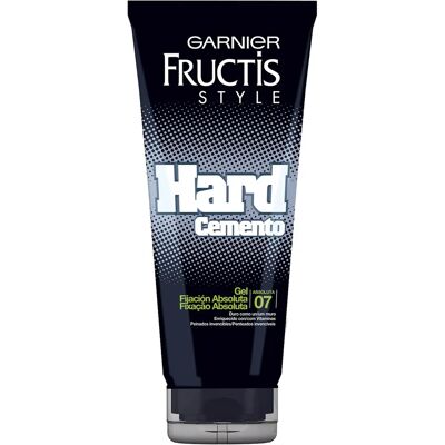 Garnier Gel Fixation Forte Style Hard Cemento - Publicité Garnier Gel Fixation Forte Style Hard Cemento - Publicité