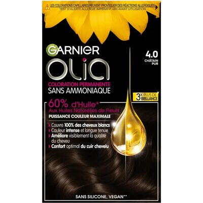 Garnier 4.0 Ren Kastanj - Naturlig Blomsterolja Hårfärg Garnier 4.0 Ren Kastanj - Naturlig Blomsterolja Hårfärg