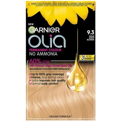Garnier Olia Light Blonde Hair Dye - No Ammonia, 60% Oil, Up to 100% Grey Coverage Garnier Olia Light Blonde Hair Dye - No Ammonia, 60% Oil, Up to 100% Grey Coverage