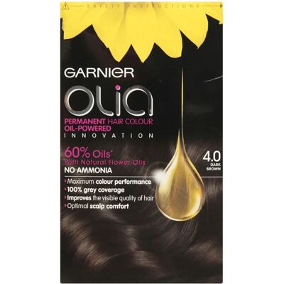 Garnier Olia 4.0 Dark Brown Oil-Infused Permanent Hair Dye - Hair Dye Garnier Olia 4.0 Dark Brown Oil-Infused Permanent Hair Dye - Hair Dye