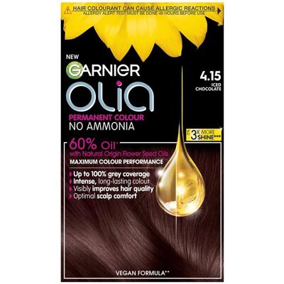 Garnier Olia 4.15 Chocolat Froid Marron Sans Ammoniaque - Coloration Permanente - Publicité Garnier Olia 4.15 Chocolat Froid Marron Sans Ammoniaque - Coloration Permanente - Publicité