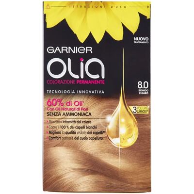 Garnier Olia Coloration Permanente Sans Ammoniaque 8.0 Blond Clair - Coloration Cheveux - Publicité Garnier Olia Coloration Permanente Sans Ammoniaque 8.0 Blond Clair - Coloration Cheveux - Publicité