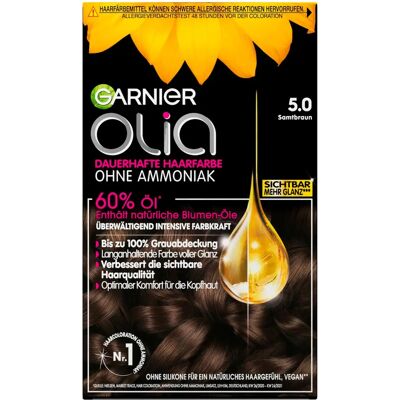 Garnier Olia 5.0 Castaño aterciopelado - Tinte para cabello Garnier Olia 5.0 Castaño aterciopelado - Tinte para cabello