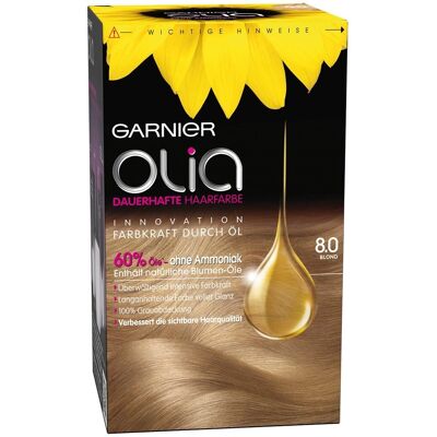 GARNIER Coloration Permanente Olia 8.0 Blond Naturel - Coloration Capillaire - Publicité GARNIER Coloration Permanente Olia 8.0 Blond Naturel - Coloration Capillaire - Publicité