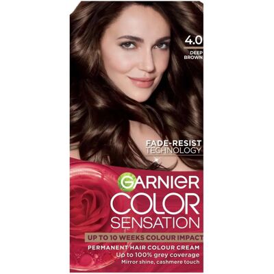 Teinture pour cheveux marron profond de Garnier - Permanente - Publicité Teinture pour cheveux marron profond de Garnier - Permanente - Publicité