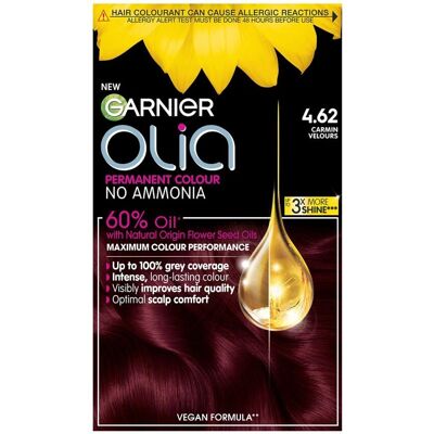 Garnier Olia Dark Garnet Hair Dye - Permanent, Up to 100% Grey Coverage Garnier Olia Dark Garnet Hair Dye - Permanent, Up to 100% Grey Coverage