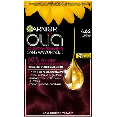 Garnier Olia 4.62 Rouge - Coloration Permanente aux Huiles de Fleurs Naturelles - Publicité Garnier Olia 4.62 Rouge - Coloration Permanente aux Huiles de Fleurs Naturelles - Publicité