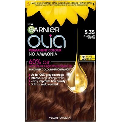 Garnier Olia 5.35 Rich Chocolate Brown No Ammonia Permanent Hair Dye - Hair Dye Garnier Olia 5.35 Rich Chocolate Brown No Ammonia Permanent Hair Dye - Hair Dye