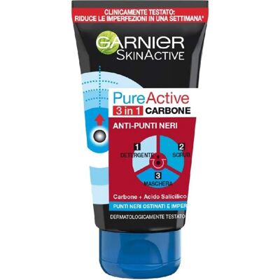 Garnier Pure Active Gel 3-in-1 Carbone - Pelle Grassa Garnier Pure Active Gel 3-in-1 Carbone - Pelle Grassa