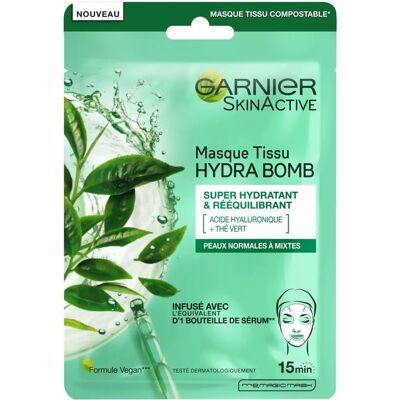 Masque facial hydratant Garnier Green - 32g - Publicité Masque facial hydratant Garnier Green - 32g - Publicité