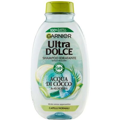 Shampoing Garnier Ultra Dolce Eau de Coco - Soin Hydratant - Publicité Shampoing Garnier Ultra Dolce Eau de Coco - Soin Hydratant - Publicité