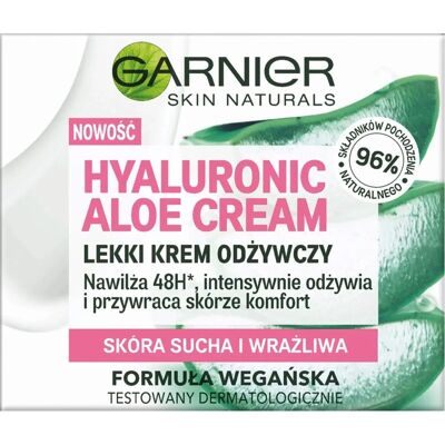 Garnier Hyaluron Aloe Cream - Tápláló, Érzékeny bőr, 50ml Garnier Hyaluron Aloe Cream - Tápláló, Érzékeny bőr, 50ml
