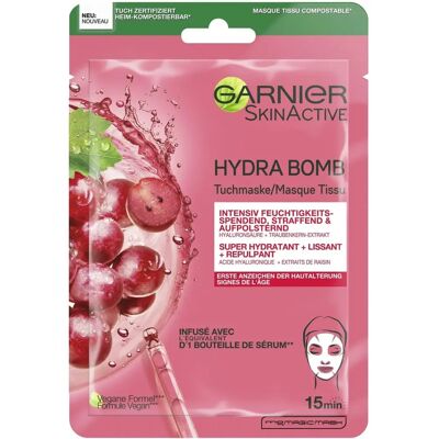 Garnier Hydra Bomb Gesichtsmaske - Feuchtigkeit, Anti-Age, Traubenkern Garnier Hydra Bomb Gesichtsmaske - Feuchtigkeit, Anti-Age, Traubenkern