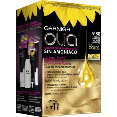 Coloración permanente Garnier Olia 9,30 Dorado Caramelo - Tinte de cabello Coloración permanente Garnier Olia 9,30 Dorado Caramelo - Tinte de cabello