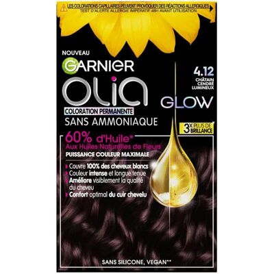 Coloration Garnier Olia N° 4.12 No Ammonia - Châtain Cendré Coloration Garnier Olia N° 4.12 No Ammonia - Châtain Cendré