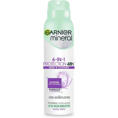 Garnier Mineral 6-in-1 Schutz Blühend Frisch Antitranspirant Spray Garnier Mineral 6-in-1 Schutz Blühend Frisch Antitranspirant Spray