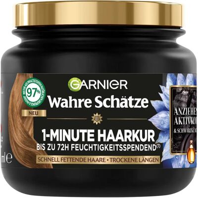 Masque Capillaire Charbon en 1 Minute Garnier - 340ml Soin Nourrissant Masque Capillaire Charbon en 1 Minute Garnier - 340ml Soin Nourrissant