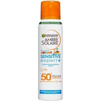 Garnier Ambre Solaire Sensitive Expert + Brume Solaire Hypoallergénique SPF50+ Enfant - Protection Solaire Garnier Ambre Solaire Sensitive Expert + Brume Solaire Hypoallergénique SPF50+ Enfant - Protection Solaire