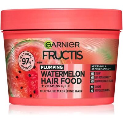 Garnier Fructis Hair Food Watermelon Plumping Mask - Fine Hair - 400ml Garnier Fructis Hair Food Watermelon Plumping Mask - Fine Hair - 400ml