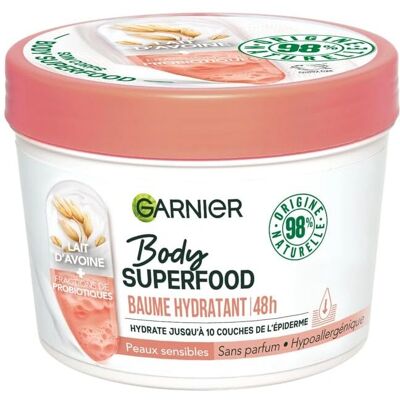Garnier Body Superfood Bálsamo hidratante avec lait d'avoine et probiotiques - Bálsamo hidratante - Publicité Garnier Body Superfood Bálsamo hidratante avec lait d'avoine et probiotiques - Bálsamo hidratante - Publicité