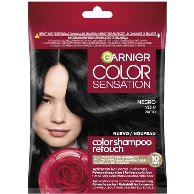 Shampoing de coloration semi-permanent Garnier Black - Type de produit - Publicité Shampoing de coloration semi-permanent Garnier Black - Type de produit - Publicité