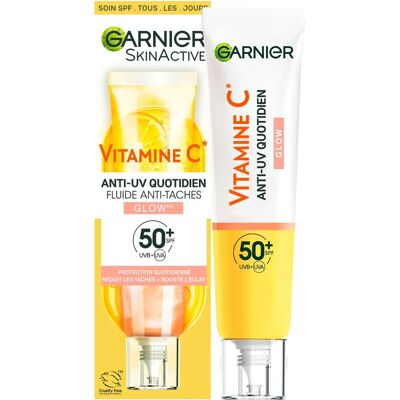 Garnier SkinActive SPF50+ Fluide Vitamin C Éclat - Publicité Garnier SkinActive SPF50+ Fluide Vitamin C Éclat - Publicité