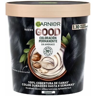 Colorazione Permanente Garnier Good No 1.10 Nero Midnight - Senza Ammoniaca Colorazione Permanente Garnier Good No 1.10 Nero Midnight - Senza Ammoniaca