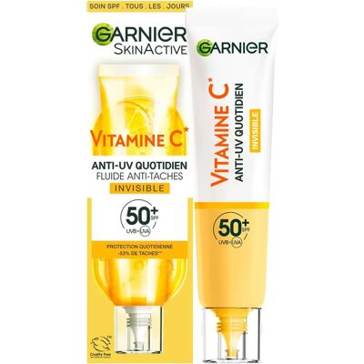 Crème solaire Vitamine C SPF50+ Garnier - 40 ml Tube - Publicité Crème solaire Vitamine C SPF50+ Garnier - 40 ml Tube - Publicité