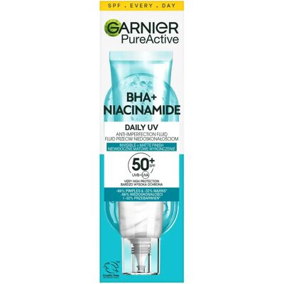 Garnier PureActive BHA + Niacinamide Fluid - Napvédő SPF50+ Garnier PureActive BHA + Niacinamide Fluid - Napvédő SPF50+