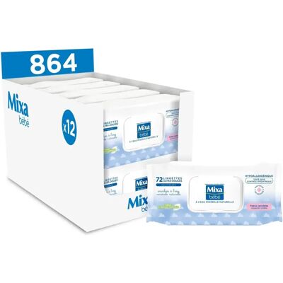 Mixa - Lingettes Bébé - Eau minérale naturelle - 72 pcs - Lingettes - Publicité Mixa - Lingettes Bébé - Eau minérale naturelle - 72 pcs - Lingettes - Publicité