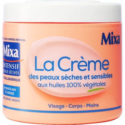 Mixa 100% Huiles Végétales - Crème visage, corps, mains pour peaux sèches & sensibles - Publicité Mixa 100% Huiles Végétales - Crème visage, corps, mains pour peaux sèches & sensibles - Publicité