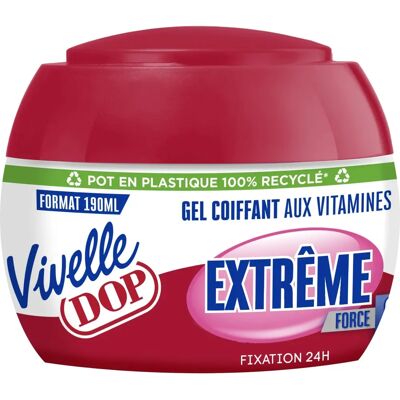 Gel de coiffage fixation extrême Vivelle DOP - Gel - Publicité Gel de coiffage fixation extrême Vivelle DOP - Gel - Publicité