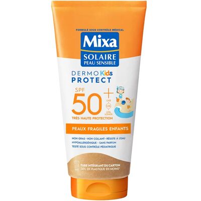 Mixa Dermo Protect Kids SPF50+ Lait - Crème solaire pour peaux sensibles - Publicité Mixa Dermo Protect Kids SPF50+ Lait - Crème solaire pour peaux sensibles - Publicité