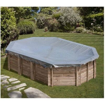GRE Pool Cover 6.72x4.72m - Winter Pool Cover for Wooden Pools GRE Pool Cover 6.72x4.72m - Winter Pool Cover for Wooden Pools