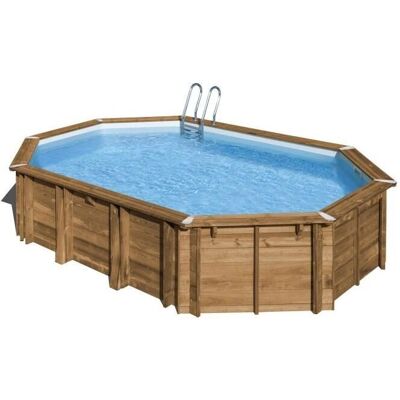 Piscine en bois Avocado Sunbay - 6,56x4,56m, liner bleu, forme octogonale - Publicité Piscine en bois Avocado Sunbay - 6,56x4,56m, liner bleu, forme octogonale - Publicité