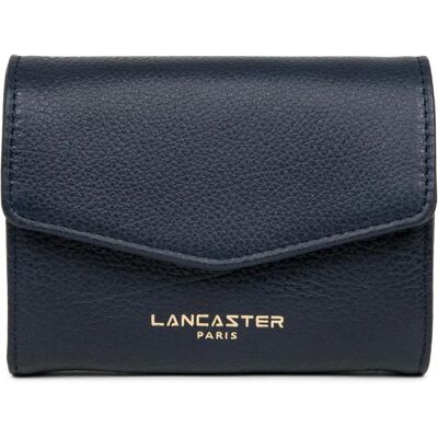 Portefeuille en Cuir de Vachette Pleine Fleur Lancaster - Bleu Foncé - Publicité Portefeuille en Cuir de Vachette Pleine Fleur Lancaster - Bleu Foncé - Publicité