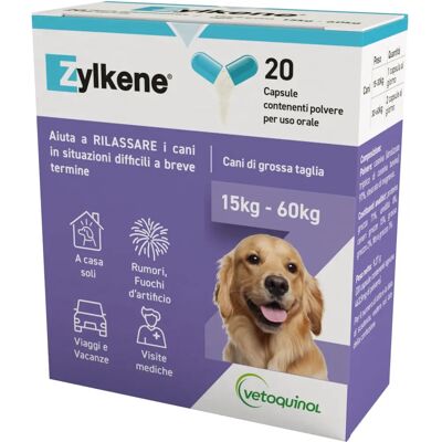 VETOQUINOL ITALIA Zylkene 450 mg 20 kapslar - Beteendestöd för hundar VETOQUINOL ITALIA Zylkene 450 mg 20 kapslar - Beteendestöd för hundar